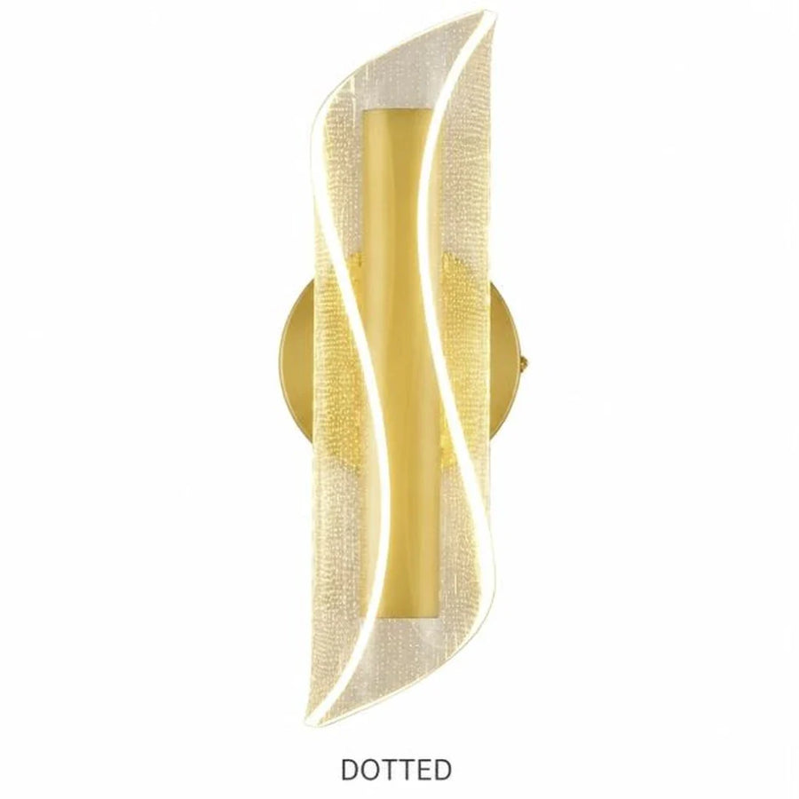 Arandela LED Cristal Dourada 12W — em fundo branco