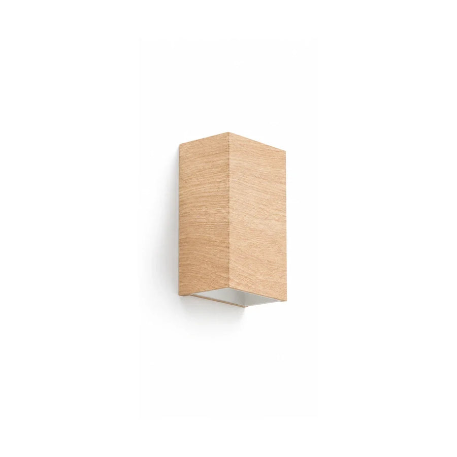 Arandela LED de Madeira Bege 12cm — em fundo branco