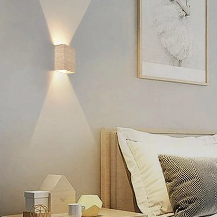 Arandela LED de Madeira Bege 12cm — vista 2 do produto