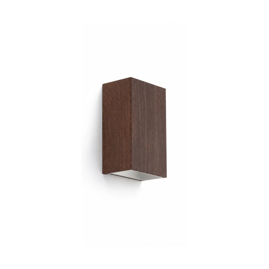 Arandela LED de Madeira Marrom 12cm — em fundo branco