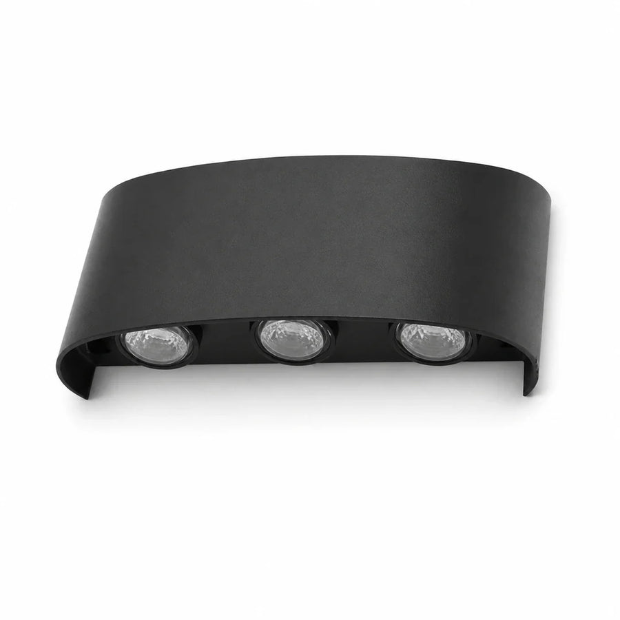 Arandela LED Prisma Preta 6W 8W e 10W — em fundo branco