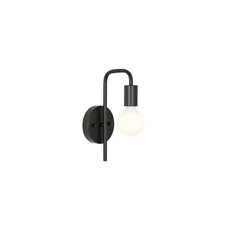 Arandela Vintage E27 Preta de Metal — em fundo branco