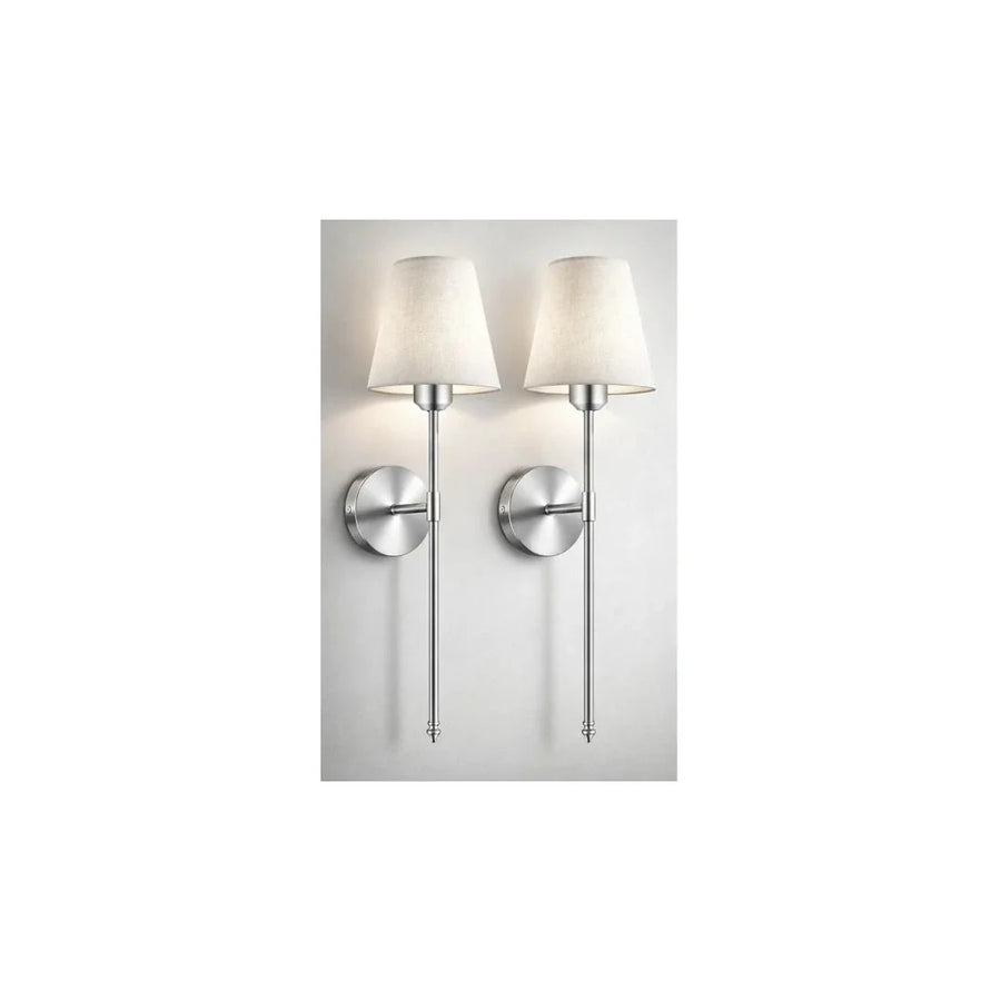 Kit 2 Arandelas LED RGB Prata Recarregáveis — em fundo branco