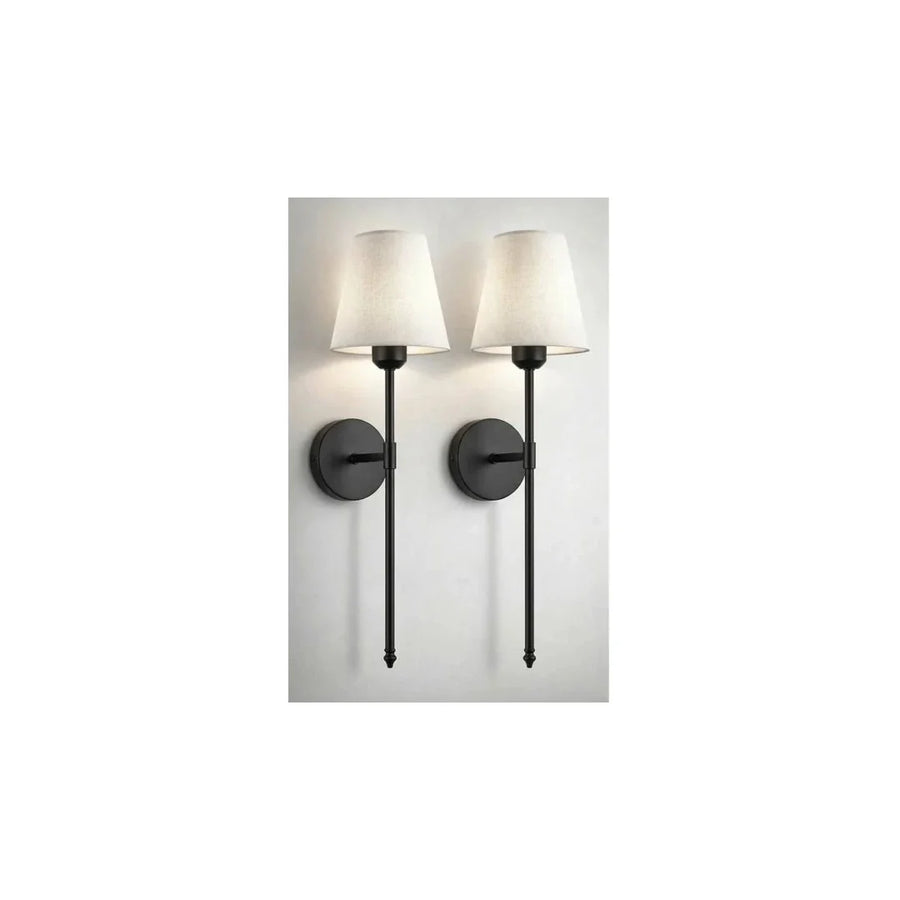 Kit 2 Arandelas LED RGB Pretas Recarregáveis — em fundo branco