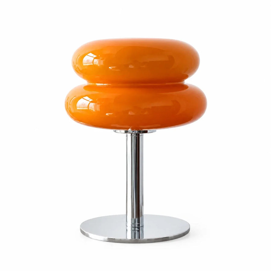 Luminária de Mesa Cogumelo de Vidro Laranja 15W — em fundo branco