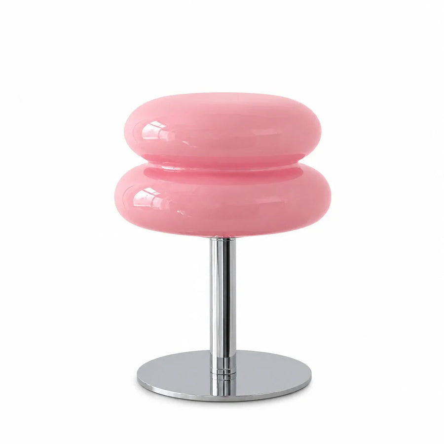 Luminária de Mesa Cogumelo de Vidro Rosa 15W — em fundo branco