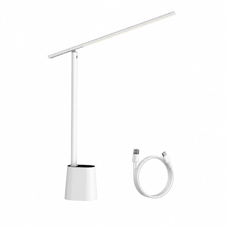 Luminária de Mesa LED Branca Touch Recarregável — em fundo branco