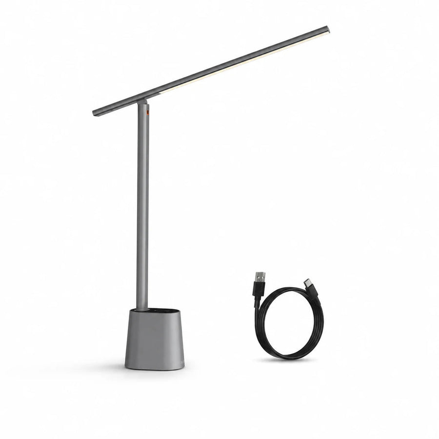 Luminária de Mesa LED Cinza Touch Recarregável — em fundo branco