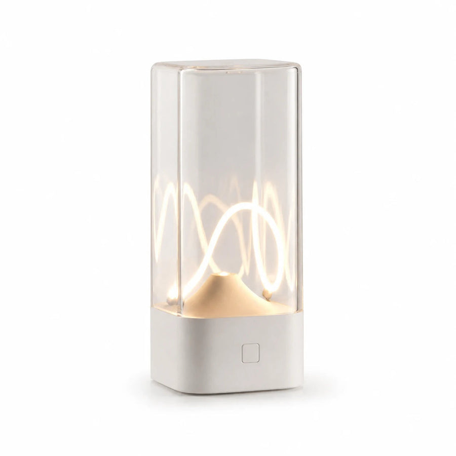 Luminária de Mesa LED Filamento Branca Touch — em fundo branco