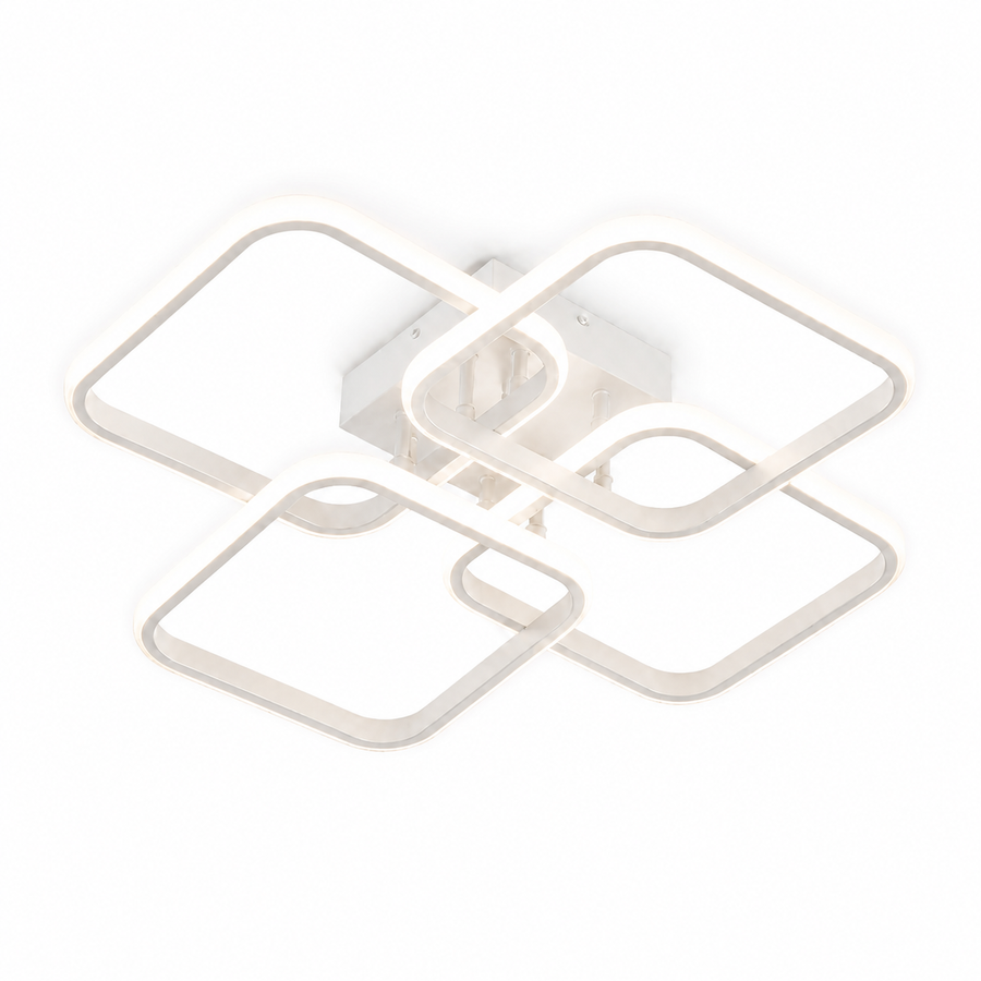 Plafon LED 4 Quadrados Branco 45cm Tricolor — em fundo branco