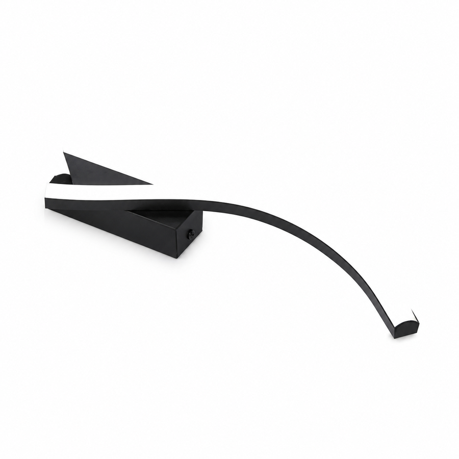 Plafon LED Curvo Preto 80cm 22W Tricolor — em fundo branco