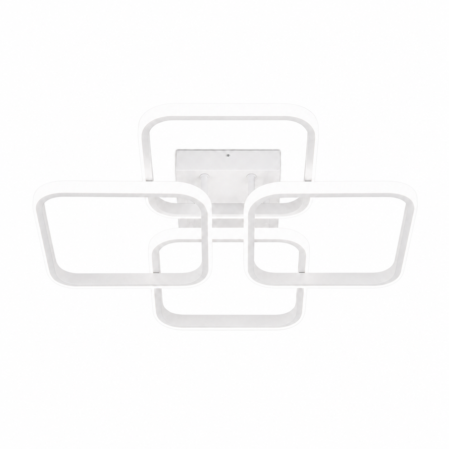 Plafon LED Geométrico Branco 45cm Tricolor — em fundo branco