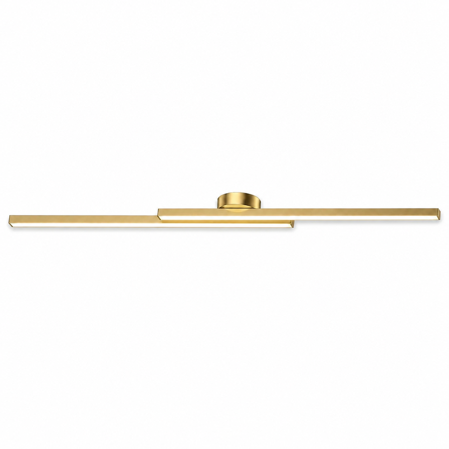 Plafon LED Linear Dourado 60/80cm com Controle — em fundo branco