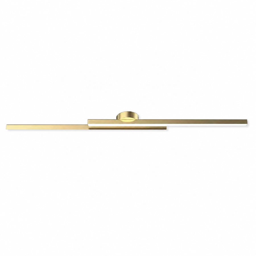 Plafon LED Linear Slim Dourado 60cm 16W — em fundo branco