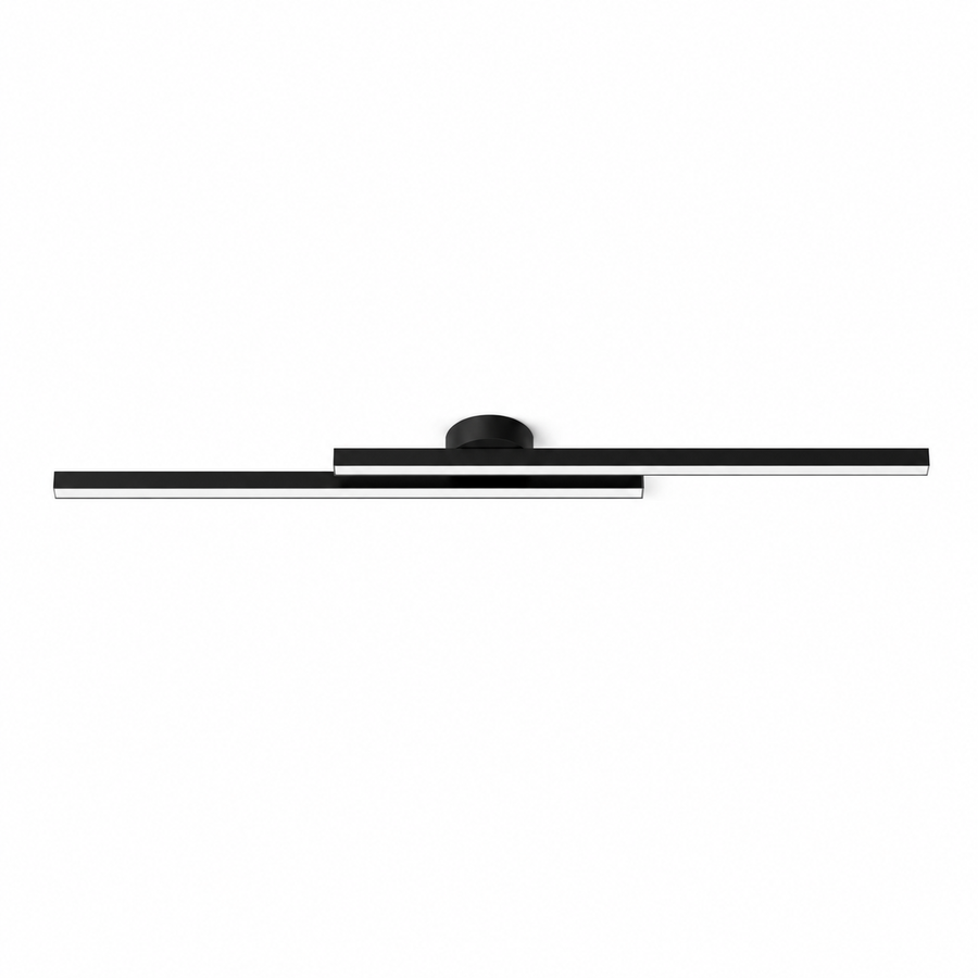 Plafon LED Linear Slim Preto 60cm 16W — em fundo branco