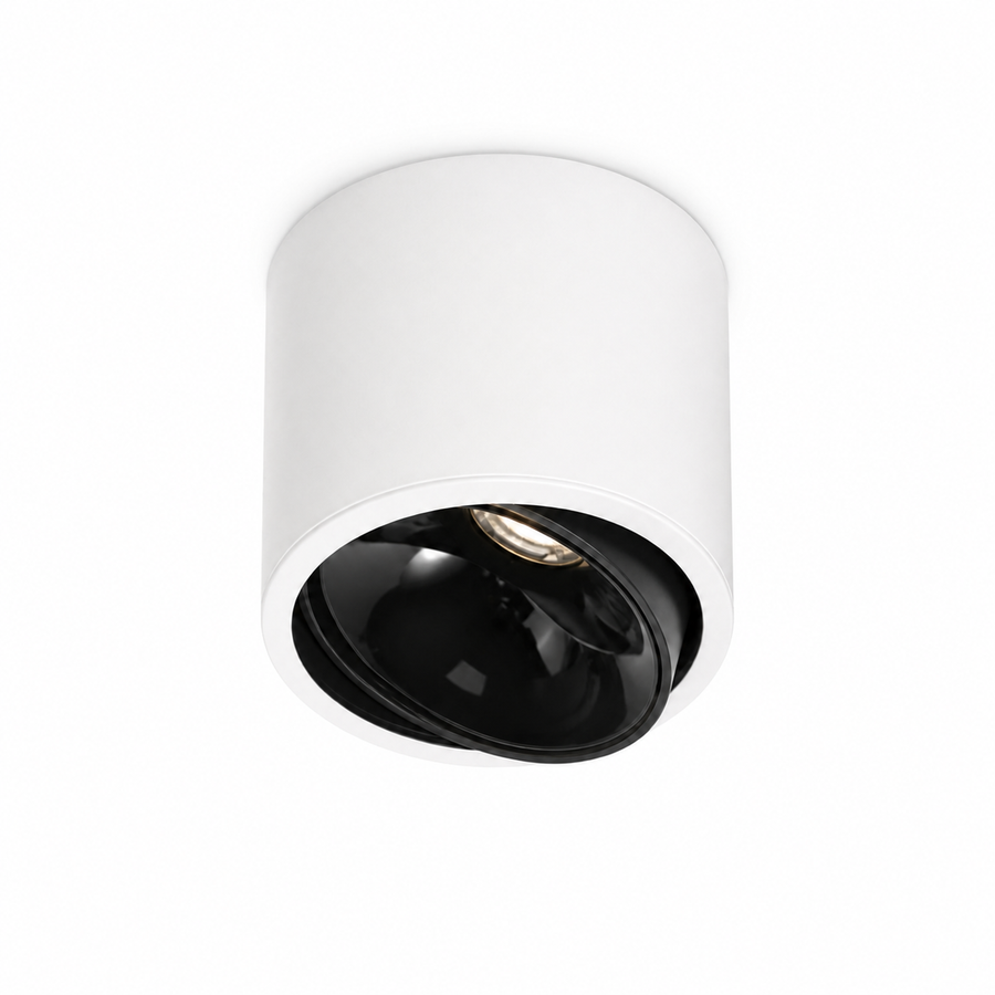 Plafon Spot LED Direcionável Branco e Preto 15W — em fundo branco