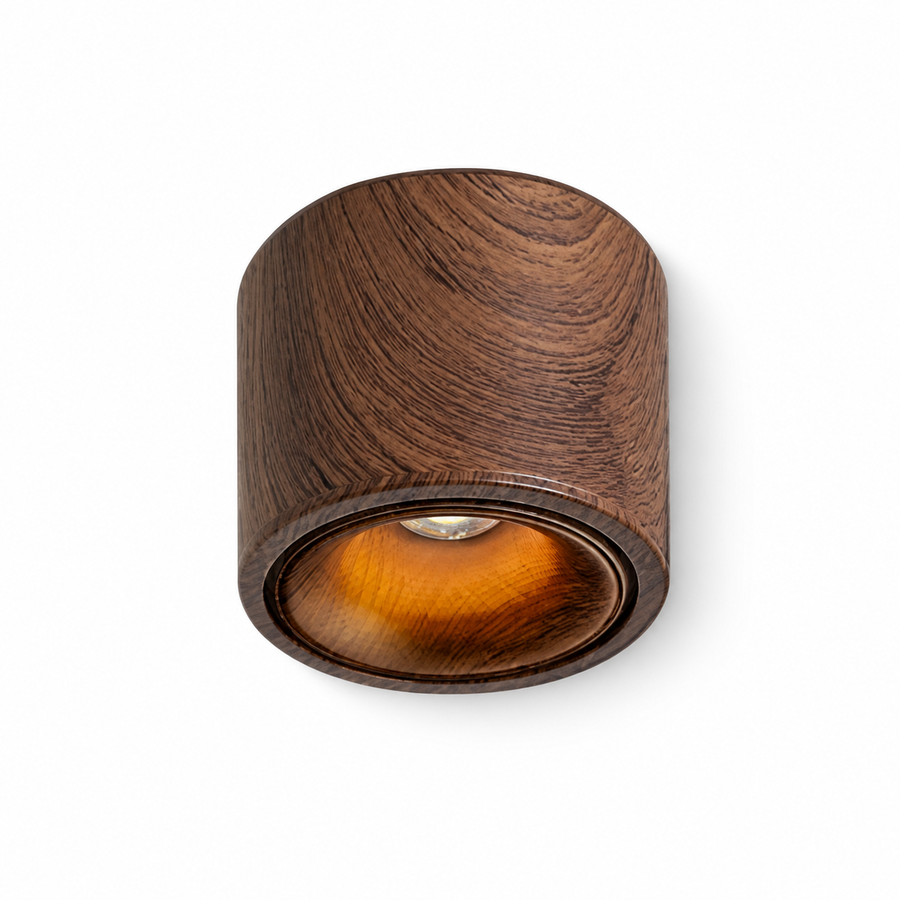 Plafon Spot LED Direcionável Madeira Escura 15W — em fundo branco